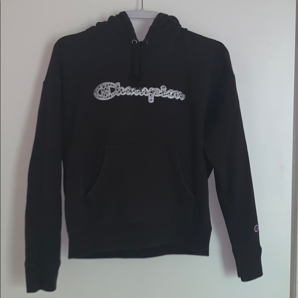 Black Dalmatian print champion hoodie